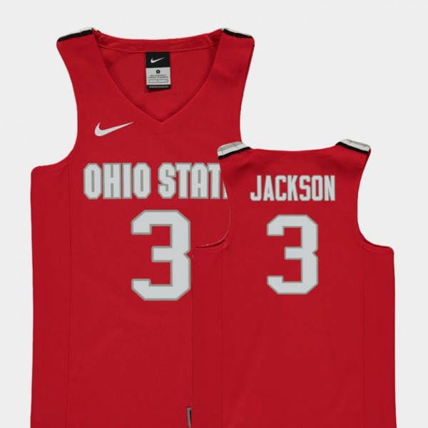 Ohio State Buckeyes C.J. Jackson Youth #3 Red College Basketball Jersey 2404NMVS2